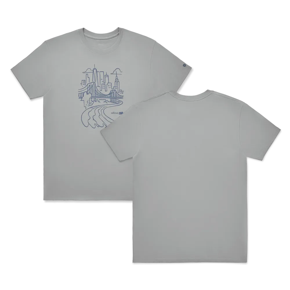 Allbirds Unisex Organic Cotton Graphic Tee - Medium Grey/Stormy Grey - NYC