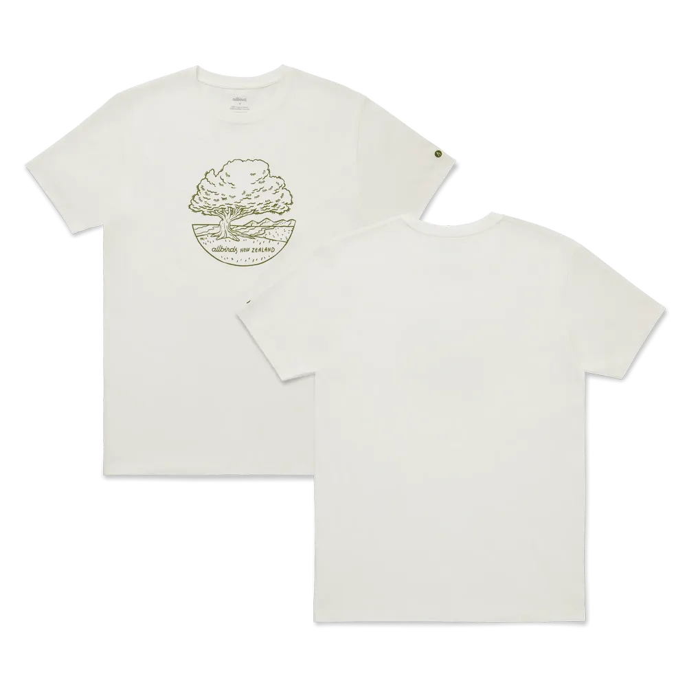 Allbirds Unisex Organic Cotton Graphic Tee - Natural White/Rugged Green - NZ