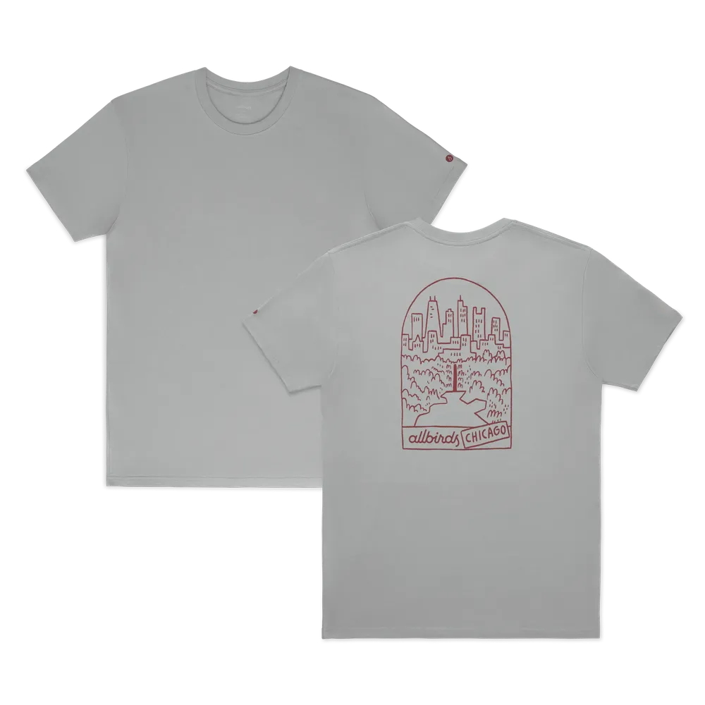 Allbirds Unisex Organic Cotton Graphic Tee - Medium Grey/Thunder Red - CHI