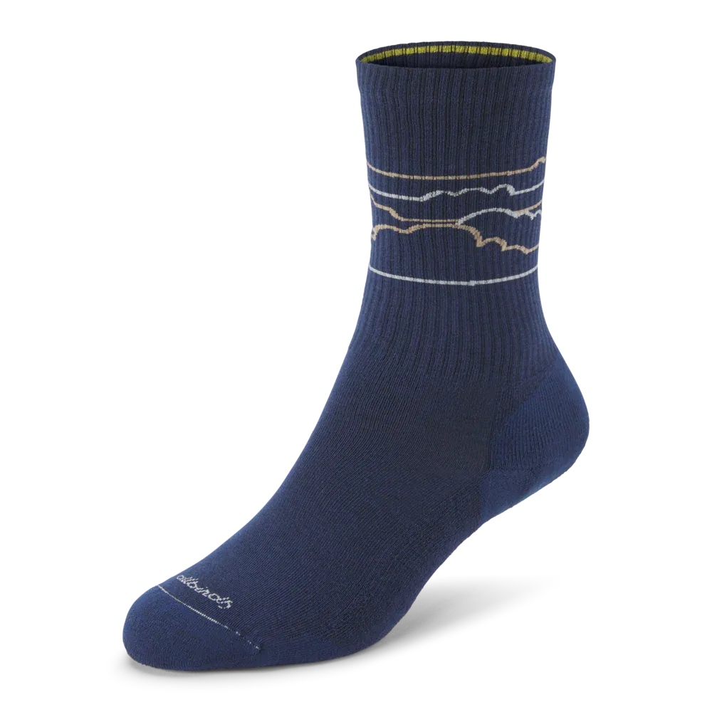 Allbirds Anytime Crew Sock - Deep Navy/Rugged Beige (Medium Grey) - Cloudstripe