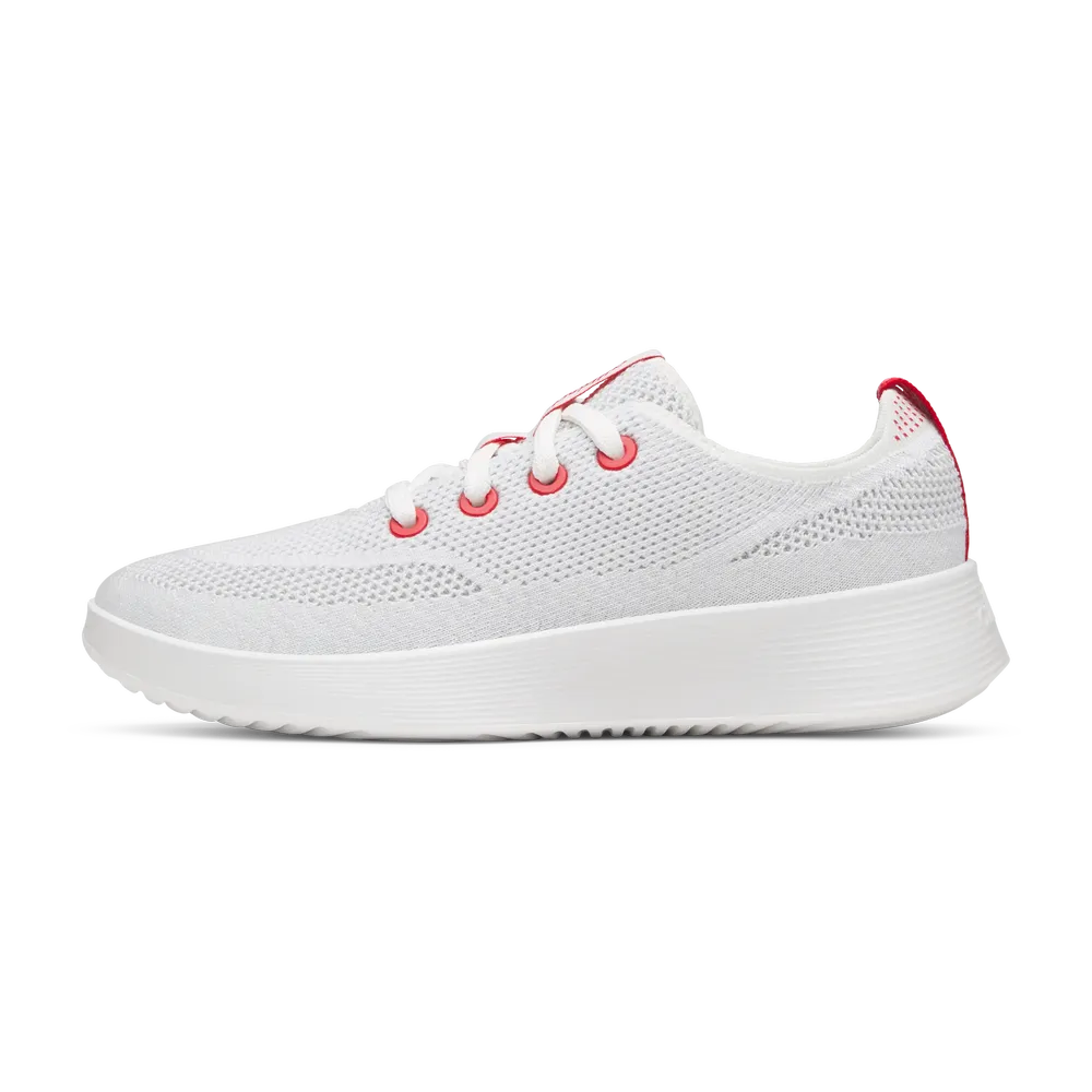 Allbirds Women's Tree Runner Go - Blizzard/Bold Red (Blizzard Sole)
